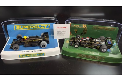 superslot f1a lotus 98t 1986 detroit gp & lotus 79 mario andre